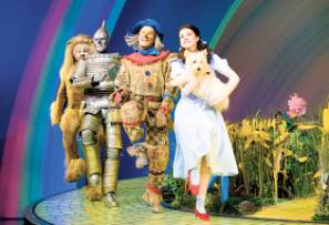 Danielle Hope as Dorothy leads the Scarecrow, the Tin Man and the
Cowardly Lion in the exhilarating Wizard of Oz  